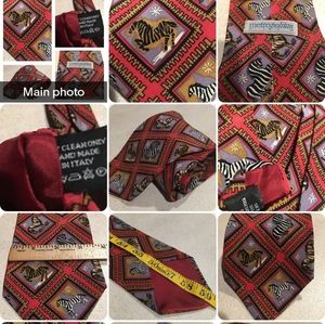 Metropolitanmade ItalyUnisex100% Silk Neck TieAnimal PrintFull zebra